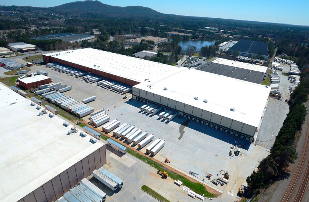 Aerial view of ABW3000 warehouse with expansion