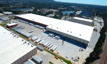Aerial view of ABW3000 warehouse with expansion