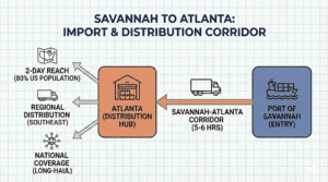 Savannah to Atlanta Import and Distribution Corridor Diagram